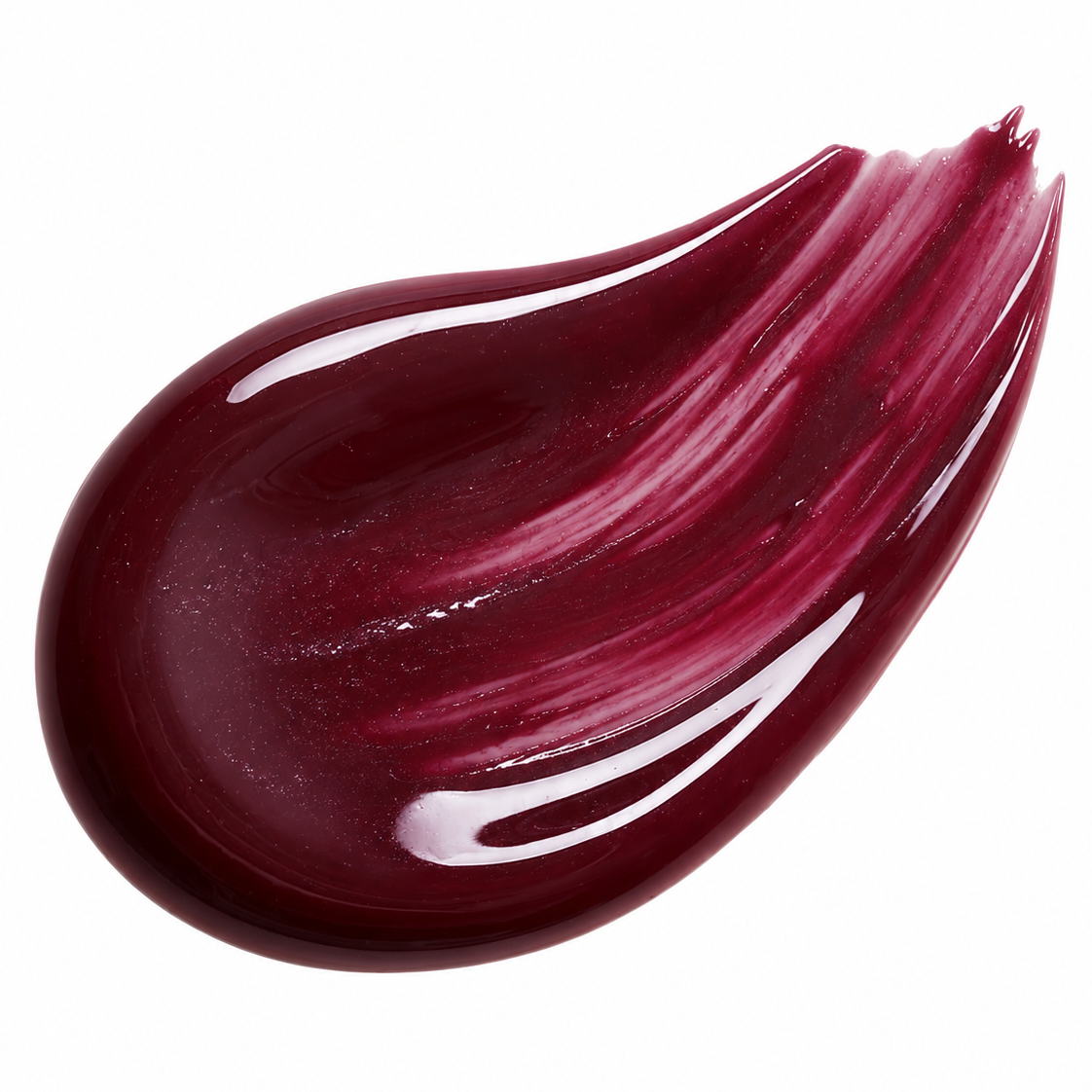 Dark Cocoa brown lip gloss swatch, rich chocolate high-shine texture